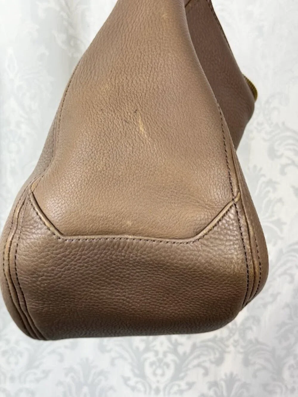 J. Crew Taupe Leather Slouchy Hobo Purse - Gold tone Hardware